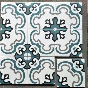 Foshan 8x8 cement carpet tile flowery matte non-slip rustic decor tiles kitchen bathroom ceramic wall and floor tiles