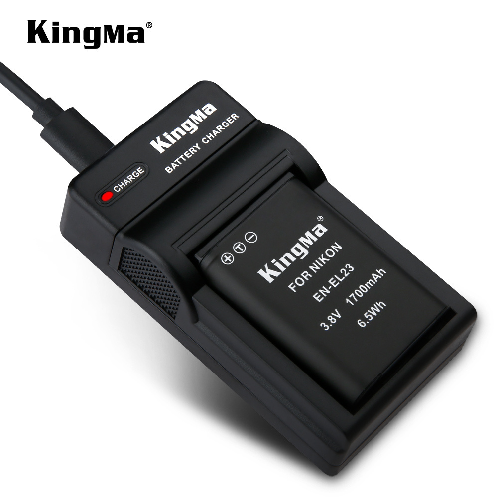 KingMa EN-EL23 1700mAh battery and single Fast Charger for Nikon P600 -610S S810C P900S 900 B700 Camera