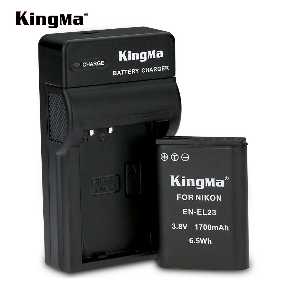 KingMa EN-EL23 1700mAh battery and single Fast Charger for Nikon P600 -610S S810C P900S 900 B700 Camera