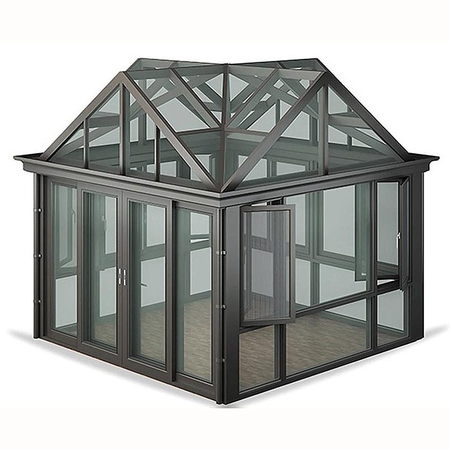 Aluminium conservatory Insulated Glass Sunrooms Roof Panels free standing SunRoom