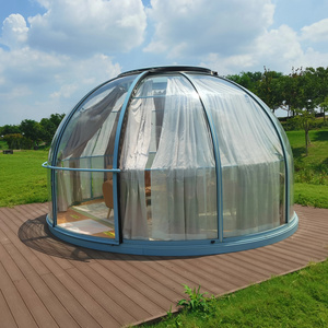 Aluminum Hot geodesic housed dome Tub Retractable Enclosure Spa Sunhouse Pool Dome  Free Standing bubble dome