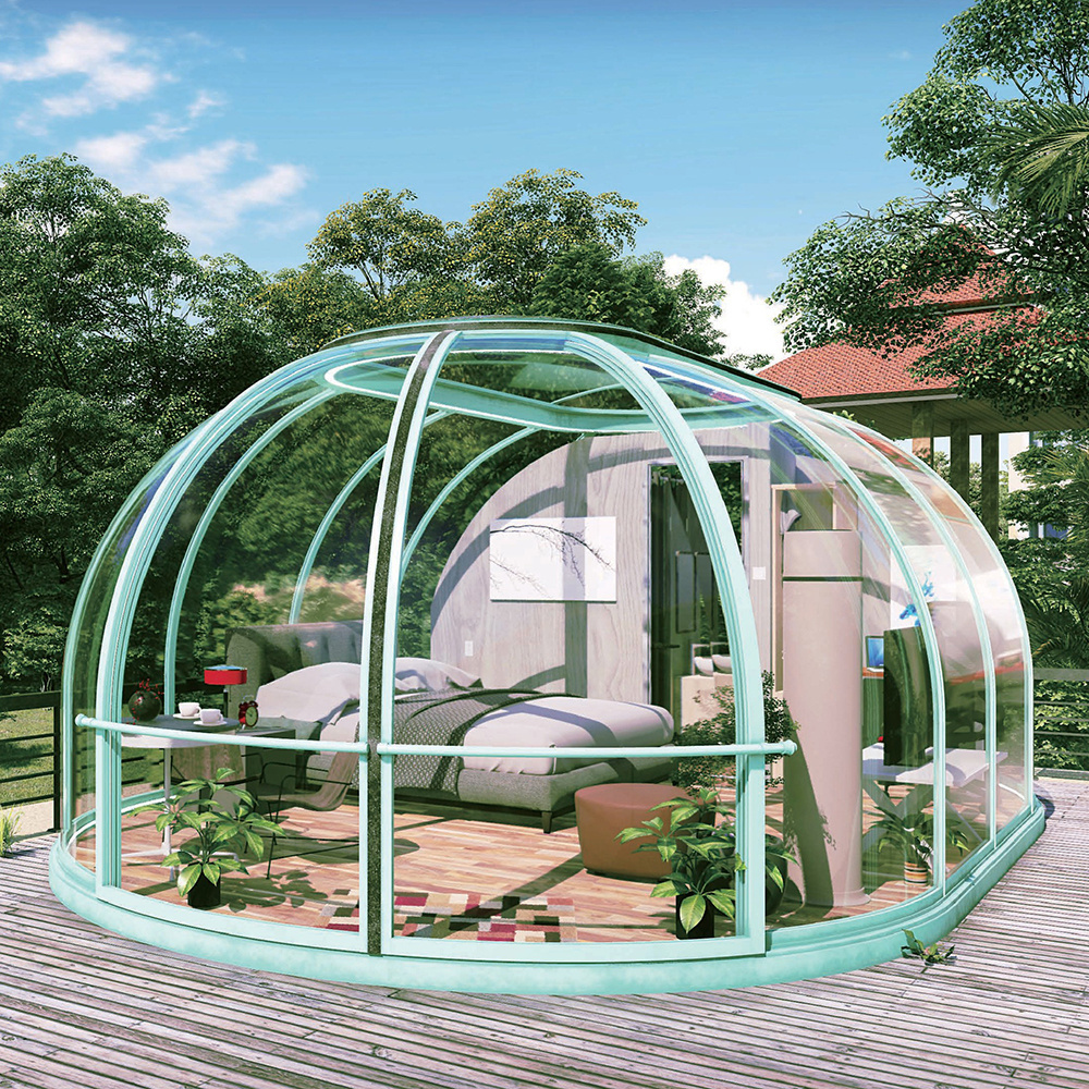 Aluminum Hot bubble dome Tub Retractable Enclosure Spa Sunhouse Pool Dome  house