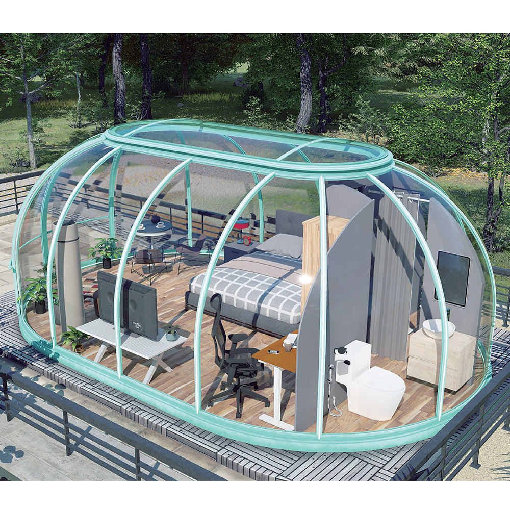 Aluminum Hot bubble dome Tub Retractable Enclosure plastic yurt Spa Sunhouse Pool Dome  house