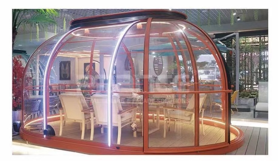 Ellipse Aluminum Hot Tub Retractable Enclosure Spa Sunhouse Pool Dome Sunroom