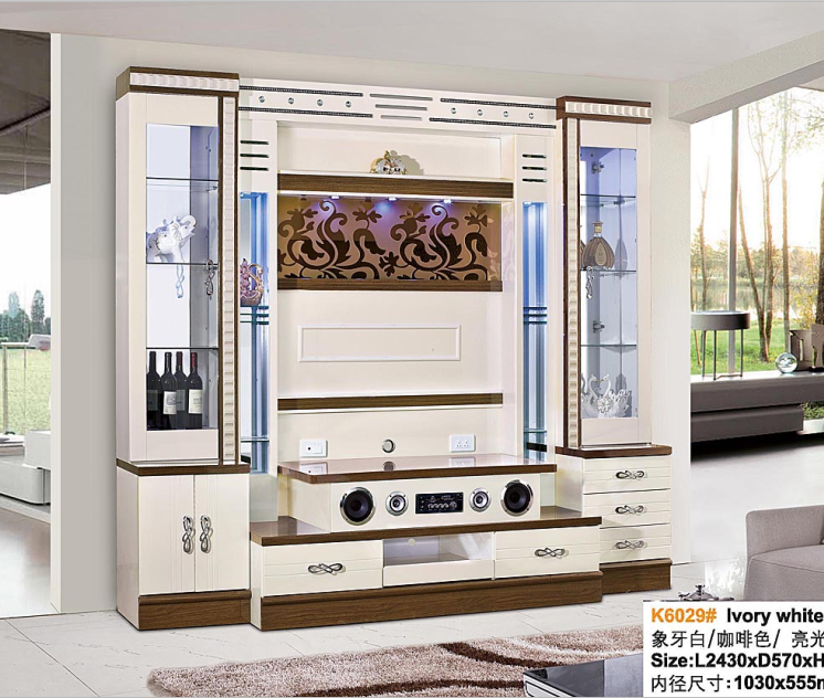 Classic home wooden furniture modern MDF wall  tv cabinet design