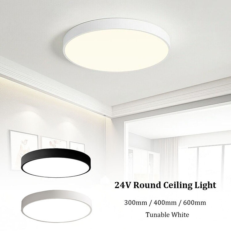 Benory 24V 18W 40W Smart ceiling Light Flush Mount LED Bedroom light Dali PWM Loxone KNX Tunable White CCT Round Ceiling Light