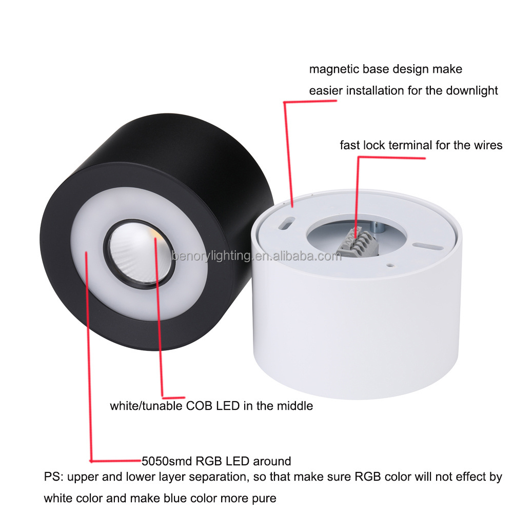 Benory KNX dali tuya DC 24V 38D recessed RGBCCT downlight smart home loxone PWM dmx led down light