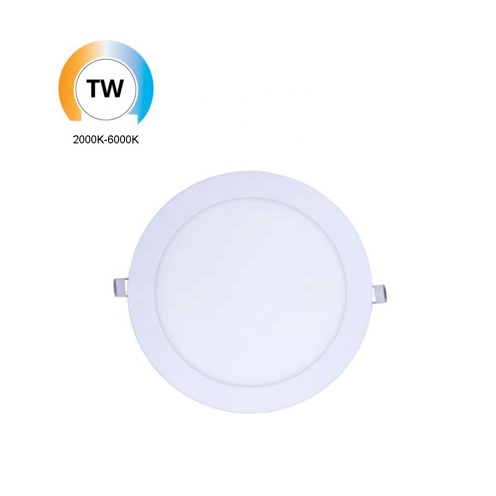 24V 2000-6000K Tunable White Ultra Thin LED downlight Panel Lights 12W D170mm CCT adjustable Round Recessed Ceiling Lamp