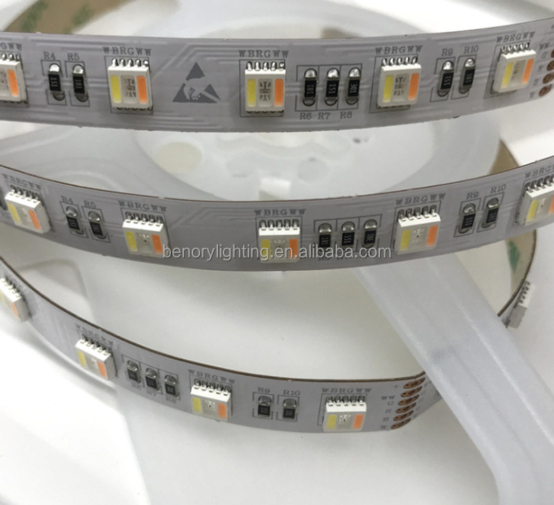 Led Stripe 5050 RGBW 24V KNX Dali PWM LOXONE Dimmer DMX Smart RGBCCT 5 in 1 5 Channels 24V 96leds/M 36W Flexible Led Strip Light