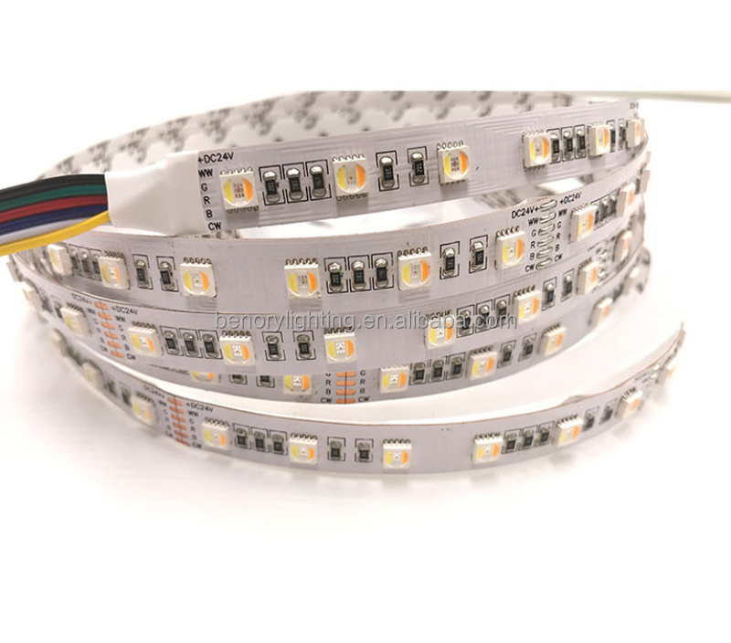 Led Stripe 5050 RGBW 24V KNX Dali PWM LOXONE Dimmer DMX Smart RGBCCT 5 in 1 5 Channels 24V 96leds/M 36W Flexible Led Strip Light