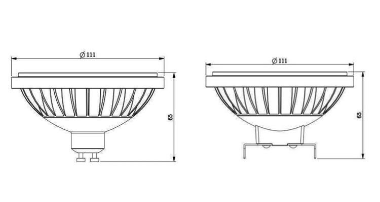 High Quality G53 GU10 12W COB ar111 LED Dimmable 5000K Day Light 60degree reflector Recessed Spotlight AR111