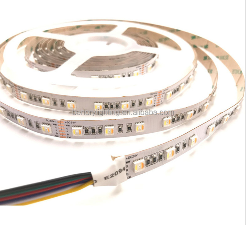 Led Stripe 5050 RGBW 24V KNX Dali PWM LOXONE Dimmer DMX Smart RGBCCT 5 in 1 5 Channels 24V 96leds/M 36W Flexible Led Strip Light