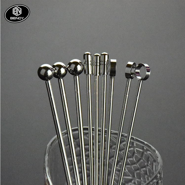 Cocktail Pick Stainless Steel Fruit Sticks Bar Tools Drink Stirring Sticks