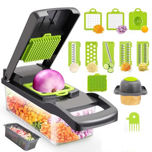 Hot sale 15-in-1 Multifunctional Vegetable food Chopper Onion Chopper Vegetable Slicer Cutter Dice Chopper with 7 Blades