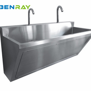 New Stainless Steel Wall Mounted Hand Wash Sink Hand Wash Basin for 4 People