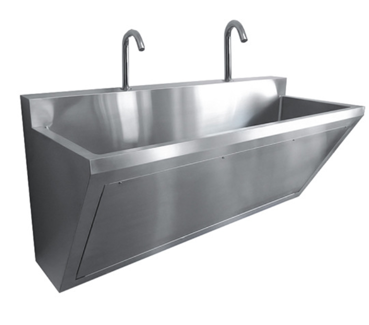 New Stainless Steel Wall Mounted Hand Wash Sink Hand Wash Basin for 4 People