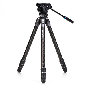 Free Shipping Leg Angle Adjustable Carbon Fiber Flexible Tripod Video Camera Tripods With Flat Base Video Head