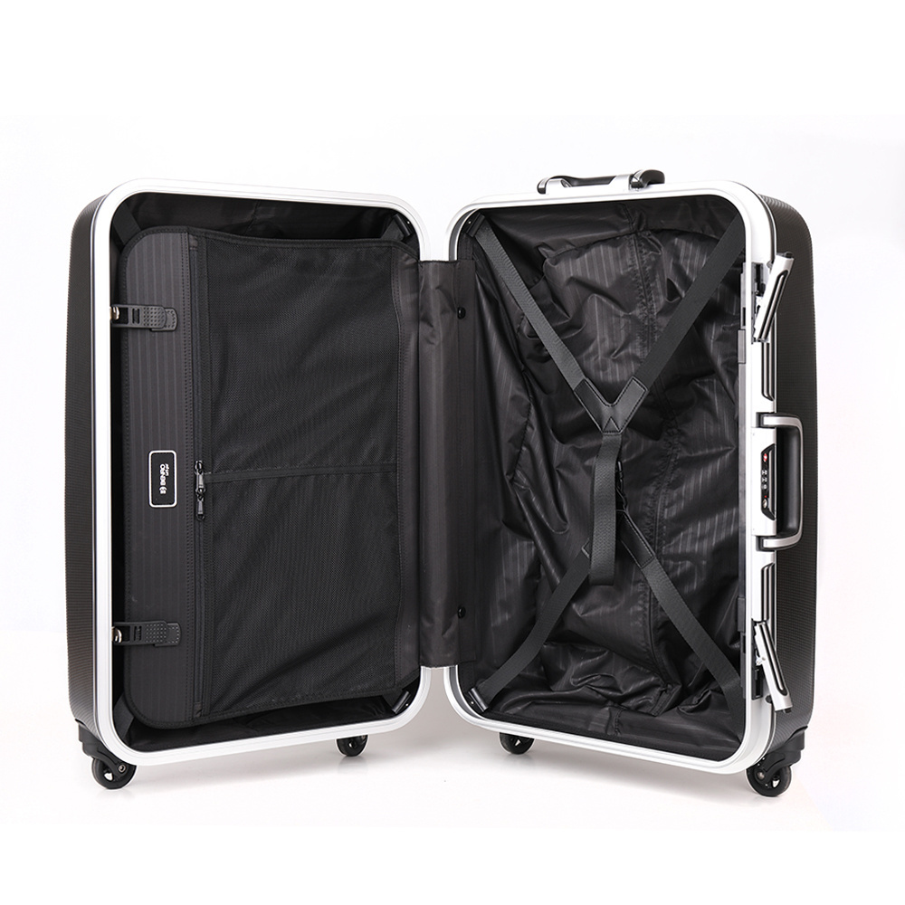 Professional Factory Customized Logo Print Large Capacity Black Travel Luggage PC Hard Shell Suitcase for Men