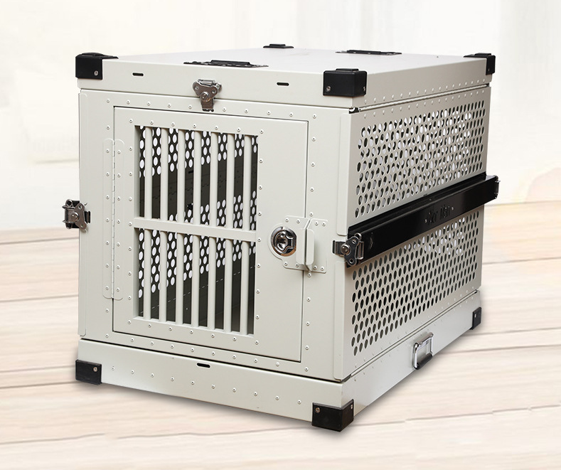 Heavy duty folding aluminum aviation pet carrier airline pet crate transport pet crates for truck van car