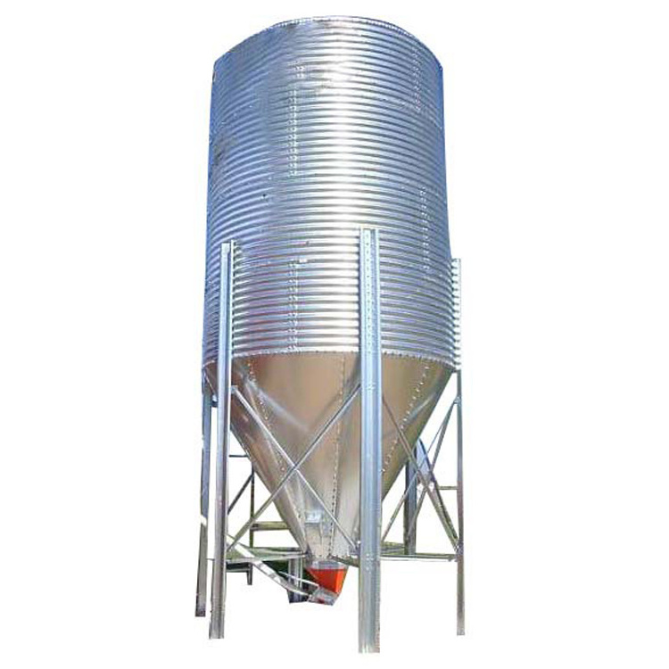 Large grain steel plate silo for granular material storage Welded steel silo cone low flat bottom thickened bulk grain steel sil