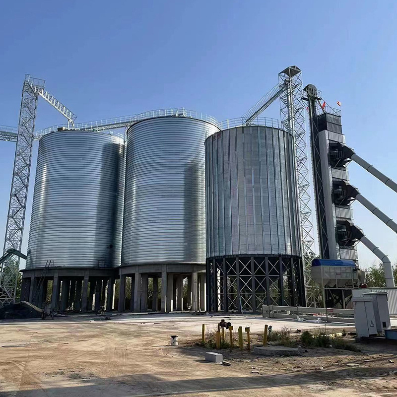 Grain storage silo for chicken farms 200 tons of cone-bottomed vertical silos Soybean steel silos for grain and oil plants