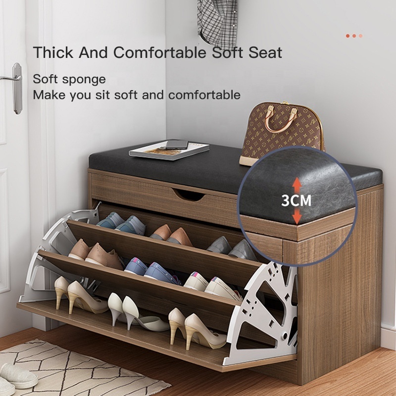 Modern design folding hidden shoes rake storage custom made organizer cabinet  entryway furniture convertible made in China