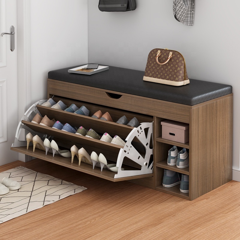 Modern design folding hidden shoes rake storage custom made organizer cabinet  entryway furniture convertible made in China