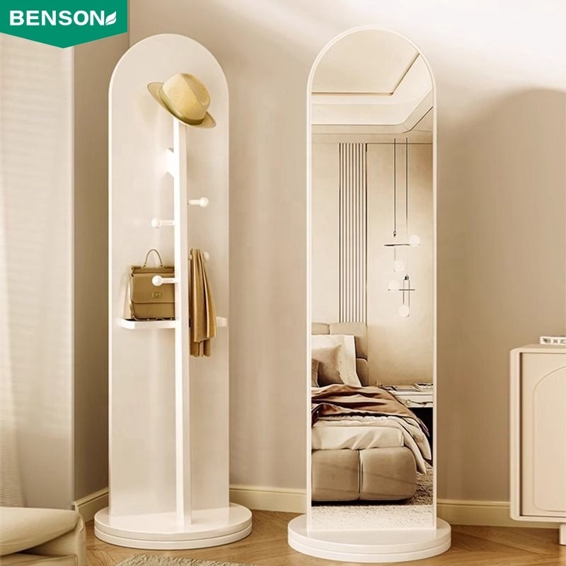 Hotel living room entryway hatstand  freestanding clothes tree wooden hanger modern corner standing coat racks with mirror