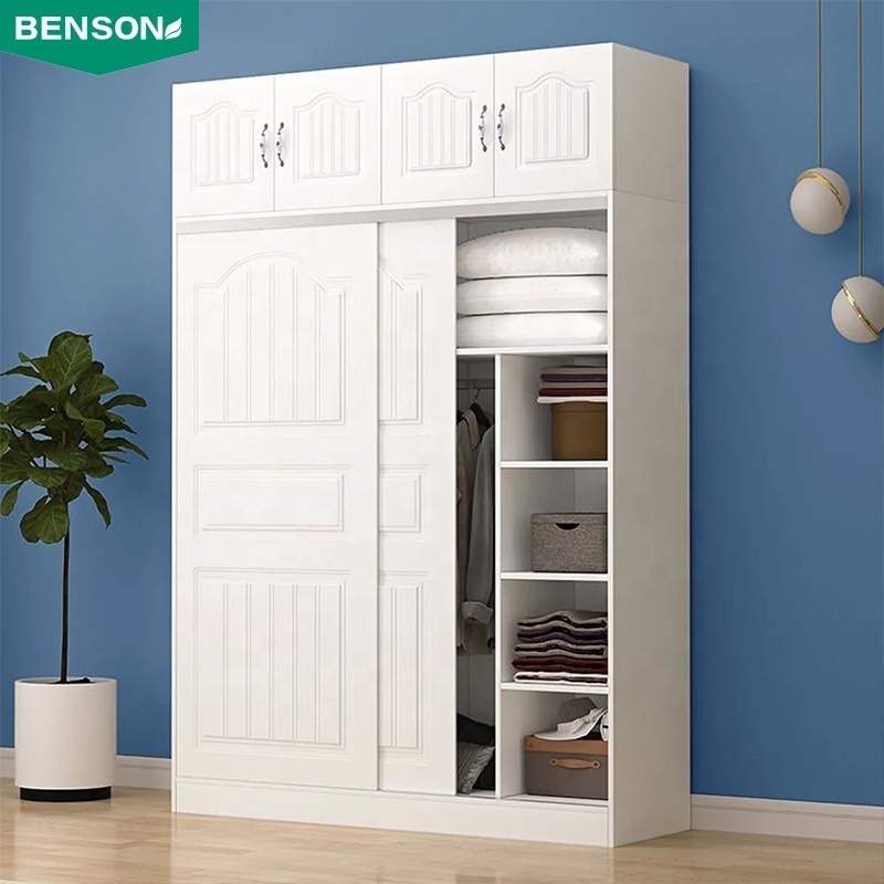 Industrial 2 door small cheap white scandinavian minimalist wardrobes sliding cabinets closet modern designs for small bedroom