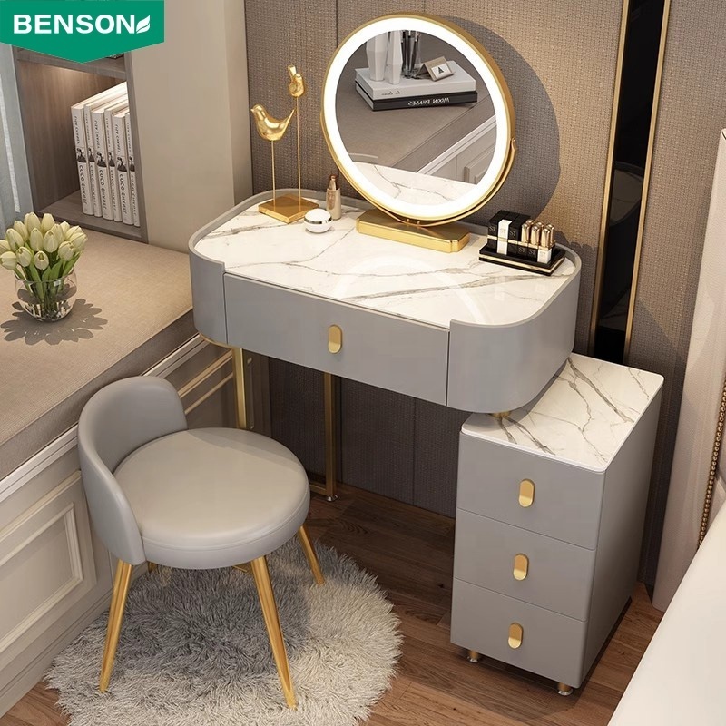 Modern hotel makeup storage box closet drawers vanities cheap modular dressers for sale dressing table with led mirror