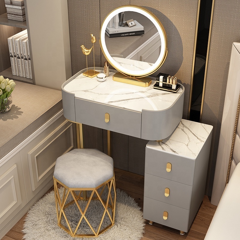 Modern hotel makeup storage box closet drawers vanities cheap modular dressers for sale dressing table with led mirror