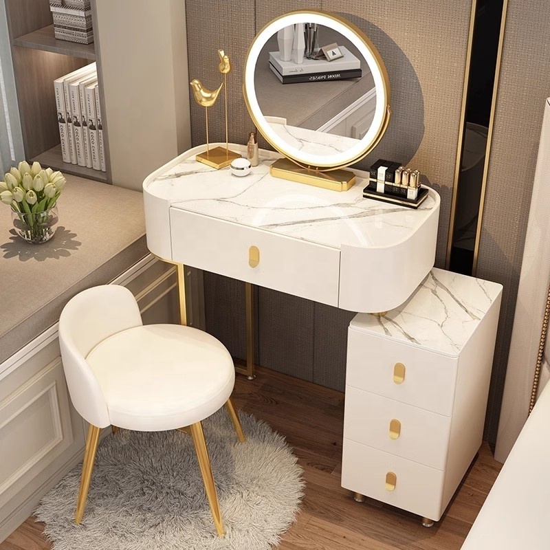 Modern hotel makeup storage box closet drawers vanities cheap modular dressers for sale dressing table with led mirror