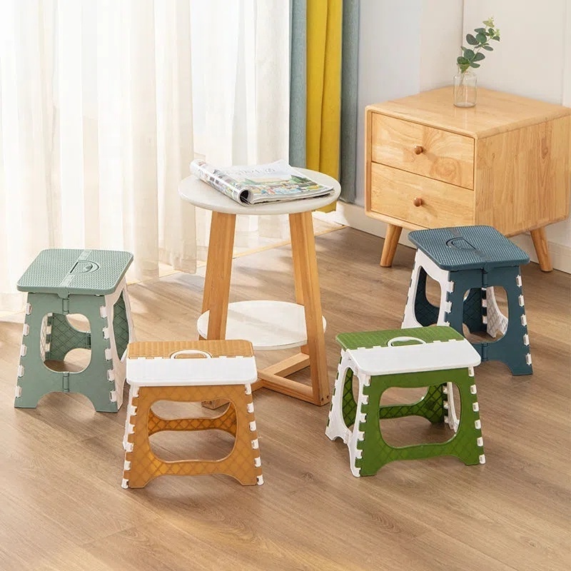 Chinese cheap durable plastic acrylic small outdoor stools man-carried telescopic folding stool