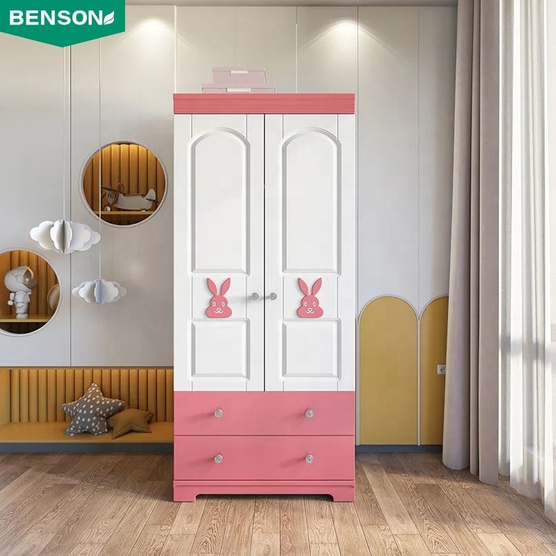 Baby modern furniture set storage closet wooden kids wardrobes colors combination designs clothes organizer for kids bedroom