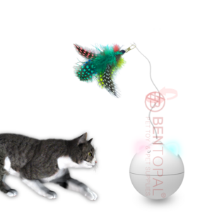 Interactive Cat  Tumbler Feather Toy, Hands-Free Cat Toy, for Adult and Kitten Fun