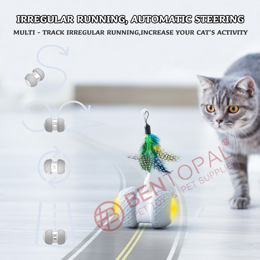 Automatic Sensing Obstacles Teasing cat intelligently Feather Stick Cat Toy