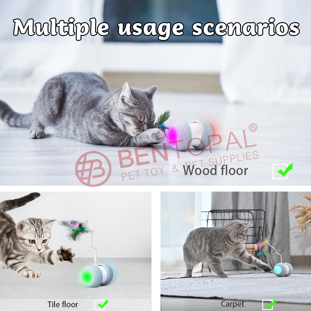 Automatic Sensing Obstacles Teasing cat intelligently Feather Stick Cat Toy