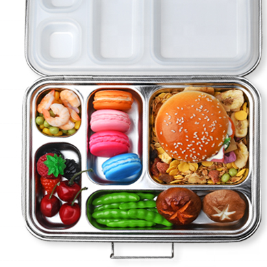 2024 Aohea Meal Prep 5 Compartment Stainless Steel Metal Tiffin Lunch Containers Bpa Free Containers Food Storage Bento Box