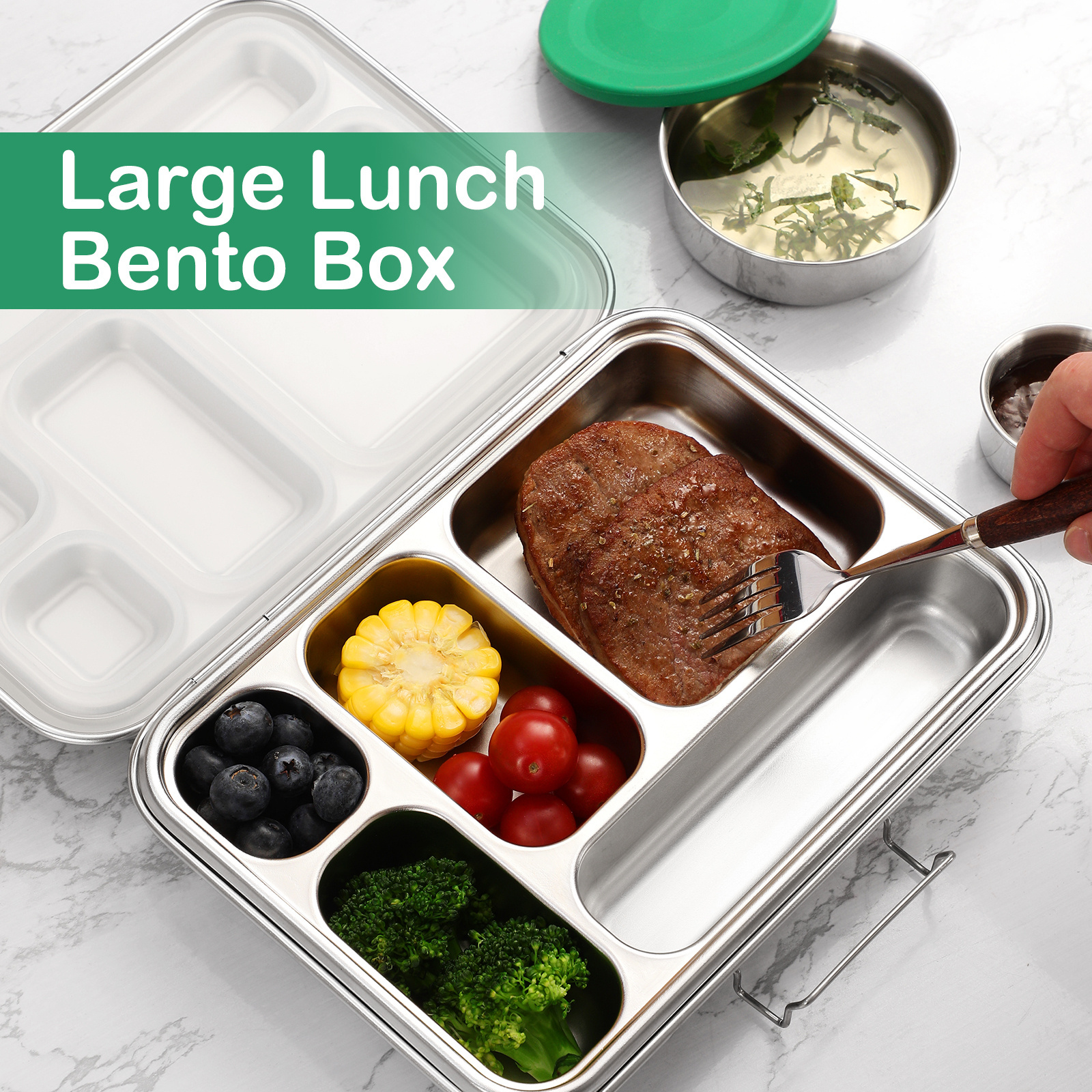 Aohea OEM/ODM 304 stainless steel single wall lunch box bento box food containers in bulk