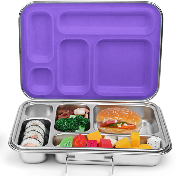 2024 Aohea Meal Prep 5 Compartment Stainless Steel Metal Tiffin Lunch Containers Bpa Free Containers Food Storage Bento Box