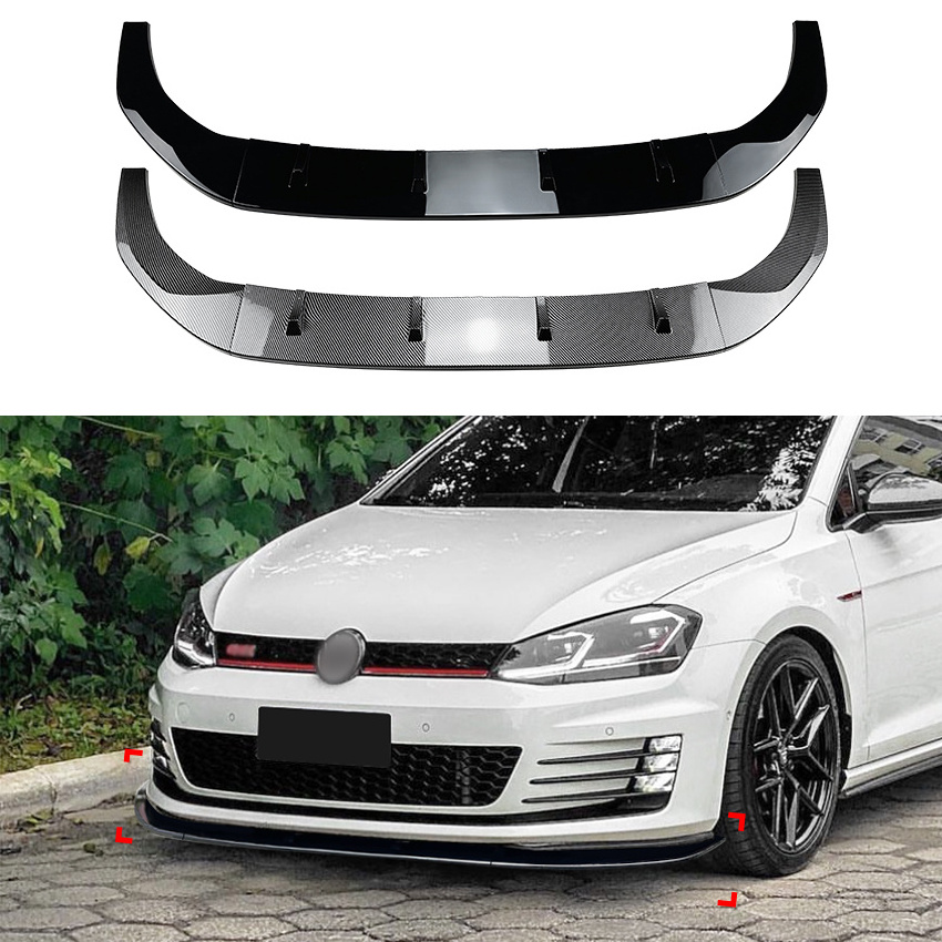 AMP-Z Car Body Kit Black or Carbon Front Looking Bumper Splitter Lip Cover Trim for Volkswagen Golf 7 gti