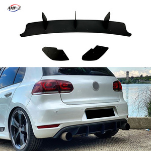 AMP-Z Golf MK6 ABS Gloss Black Rear Diffuser Splitter For VW Volkswagen Golf MK6 GTI Rear Diffuser Splitter