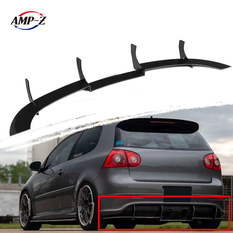 AMP-Z Factory High Quality Mk5 Auto Body kits Rear Bumper Diffuser Lip For VW Golf 5 r32 Rear Bumper Side Splitters 2005 2009