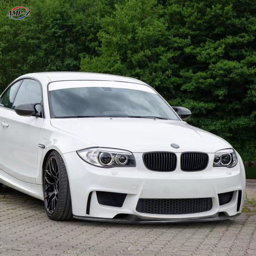 AMP-Z E82 1M Car Accessories Carbon Fiber Looking Plastic Material Front Lip Splitter For BMW 1 Series E82 1M 2011-2012