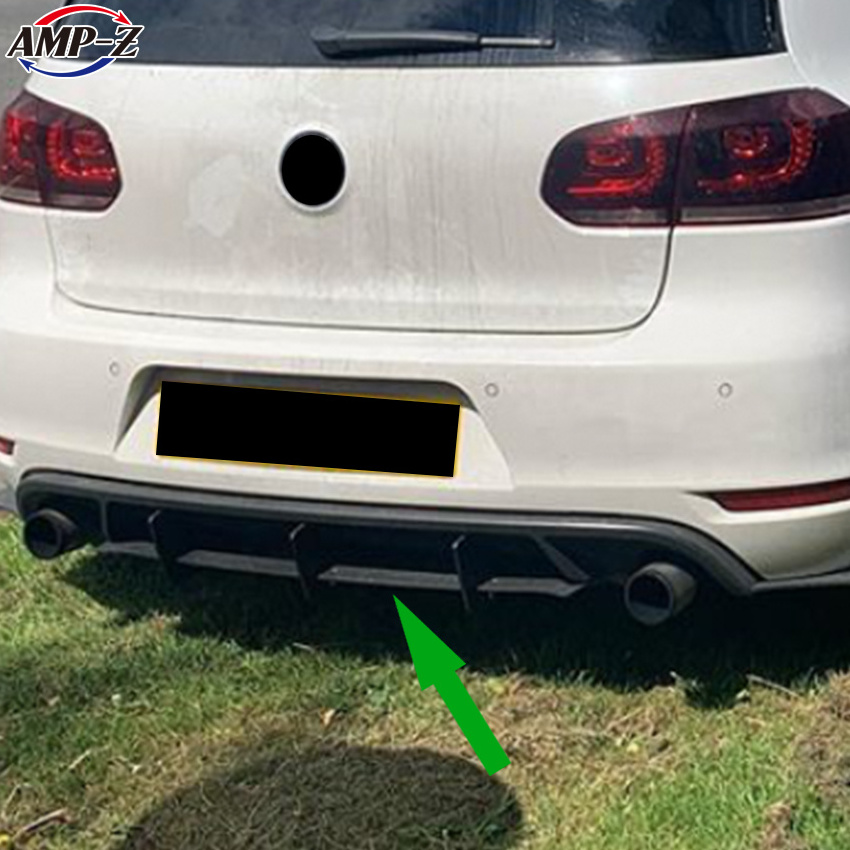 AMP-Z Golf MK6 ABS Gloss Black Rear Diffuser Splitter For VW Volkswagen Golf MK6 GTI Rear Diffuser Splitter