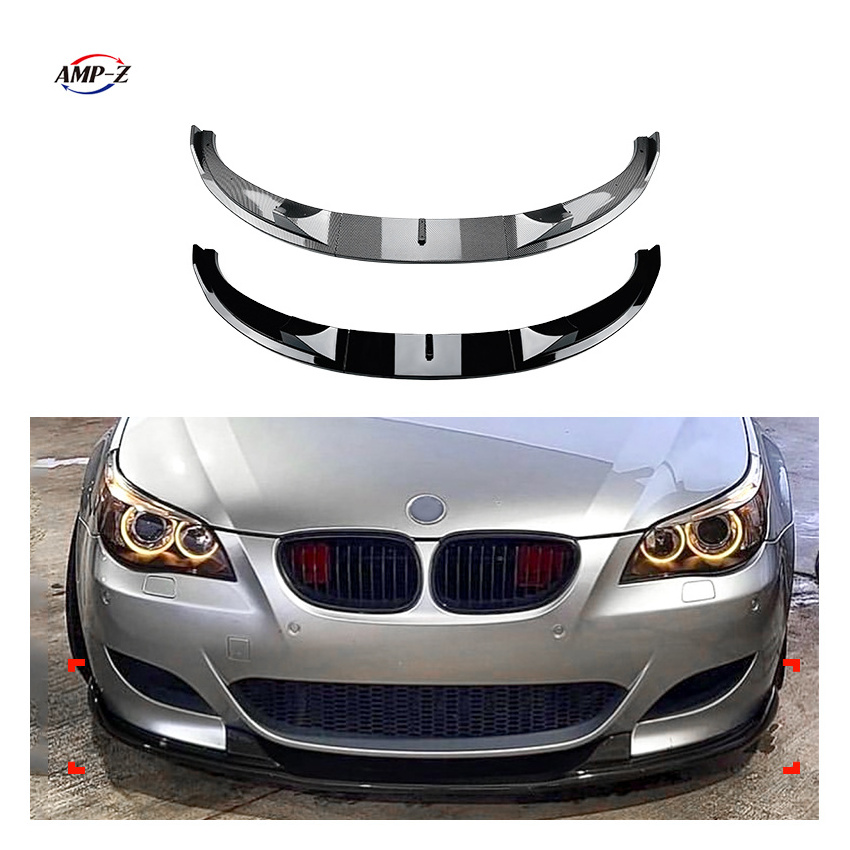 AMP-Z E60 Gloss Black Plastic Material Front Lip Splitter For BMW 5 Series E60 E61 M5 2005-2010