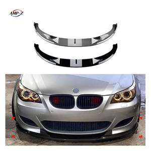 AMP-Z E60 Gloss Black Plastic Material Front Lip Splitter For BMW 5 Series E60 E61 M5 2005-2010