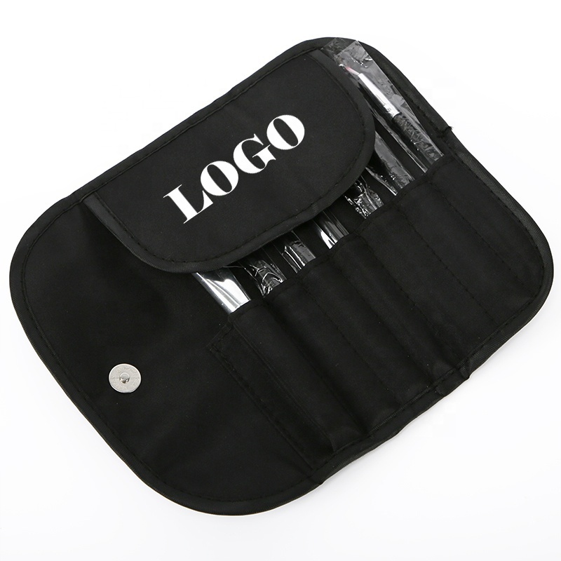 Custom Logo Travel Foldable Makeup Brush Case Pouch Bag Professional Storage Cosmetic Makeup Brush Bag