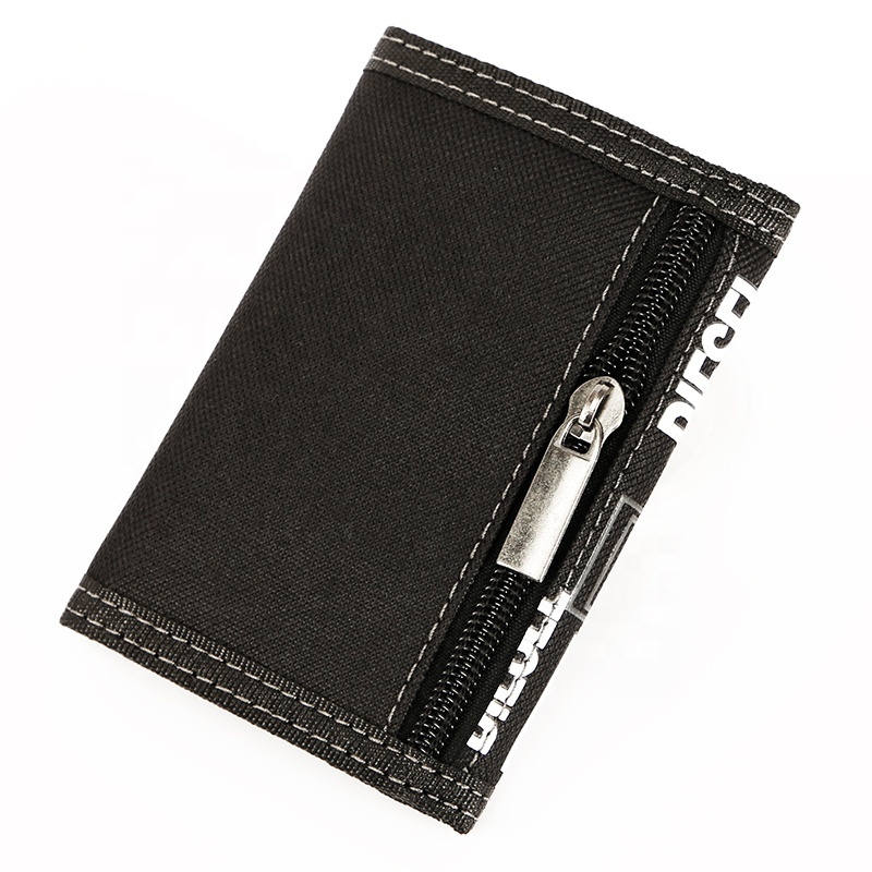 Custom Canvas Card Holder Wallet Men Oxford Zip Purse With Coin Pockets Female Accept Logo Printed Cheap Cash Wallet For Men