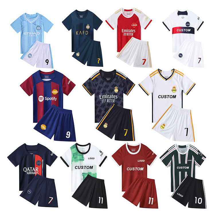 Wholesale Argentina Messi Jersey Black Sportswear sets Sublimation printing Men's Football Jersey Kids Soccer Jerseys